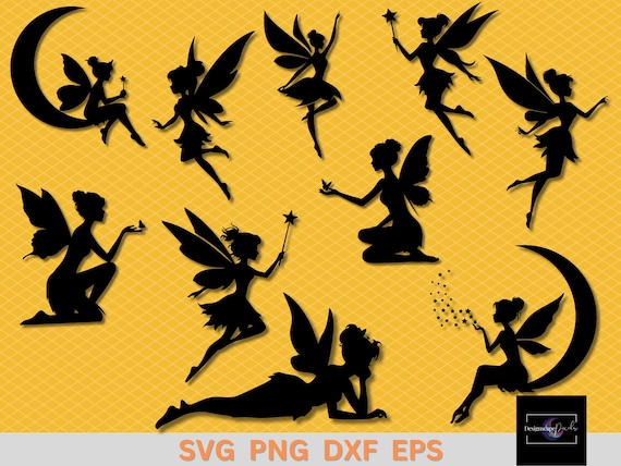 Fairy Silhouette SVG Bundle, Magical Clipart Cut Files (svg, Png