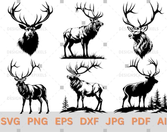 SVG Elk Silhouette Elk vector file Elk Head Vector Elk Head png Elk Bundle SVG Bull Elk SVG Bull Elk Silhouette Elk Head Png Elk Head Vector