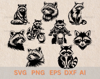 Raccoon SVG Cute Raccoon Svg Raccoon vector file Animal Svg Raccoon Silhouette Cute animal svg Raccoon Clipar