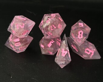 Pink notes Resin Dice Set