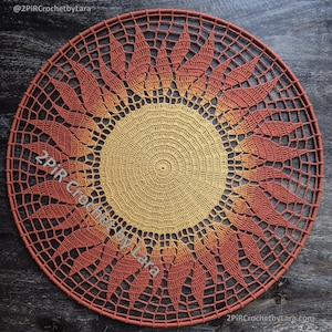 The Sun Mandala Crochet Pattern PDF, 60cm/24in, Diagram Only, English Only