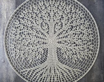 Tree of Life Mandala Crochet Pattern PDF, 70cm 28in Wall Hanging, English Only, Diagram, No Written Pattern