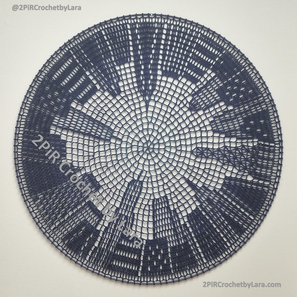 Crochet Pattern PDF diagram + videos, Mandala City, 70cm 28in Wall Hanging, English Only