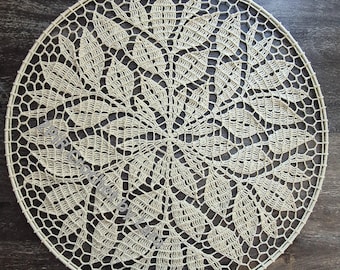 Crochet Mandala Pattern Leafy Vine PDF, 60cm 24in Wall Hanging, Diagram Only, English Only