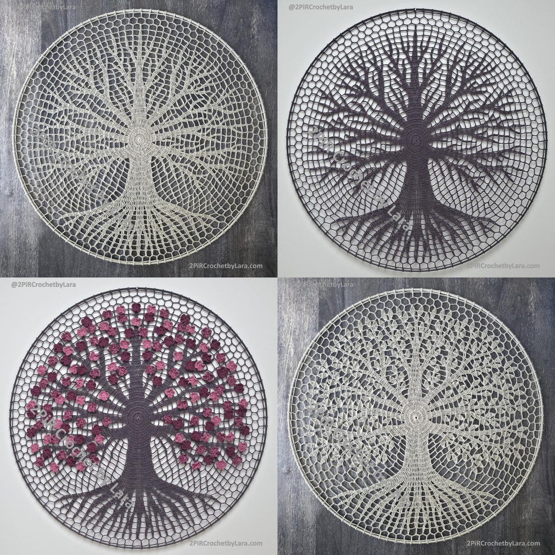 Crochet Mandala Pattern PDF, Tree of Life Mandala Set, 70cm 28in Wall ...