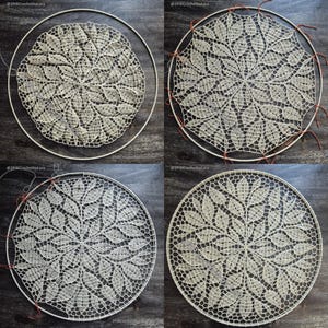 Crochet Mandala Pattern PDF Diagram + Videos, Leafy Vine, 60cm 24in Wall Hanging, English image 7