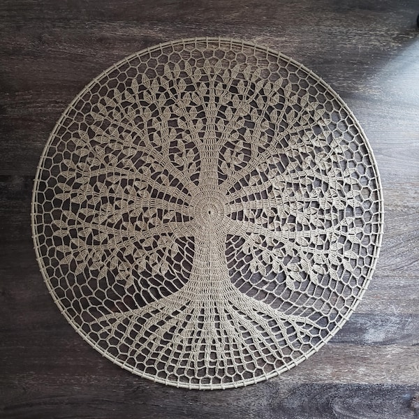 Tree of Life Mandala Crochet Pattern PDF, 70cm 28in Wall Hanging, English Only, Diagram, No Written Pattern