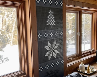 White-Grey Pine Tree Mosaic Tile – Nature-Inspired Design for Rustic Cabin or Cozy Home Decor