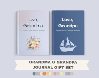 Gift for Grandma and Grandpa | Personalized Grandparent Memory Book | Grandma Grandpa Journal Set | Mothers Day Gift