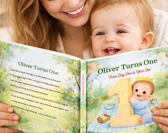 First Birthday Gift for Baby | Personalized Baby Book Girl Boy | Baby Shower Gift | 1st Birthday Keepsake Book