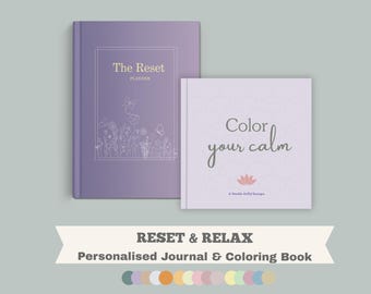 Personalized Wellness Journal & Photo-to-Sketch Coloring Book Bundle