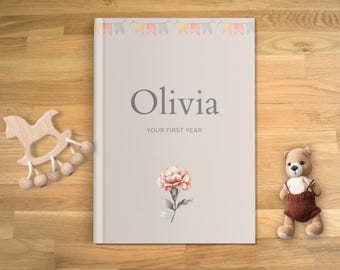 Baby Shower Gift From Grandparents | Personalized Baby Memory Book | First Year Keepsake | New Baby Gift