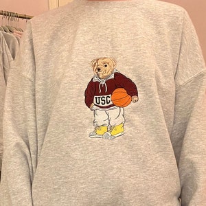 Embroidered USC Bear Sweatshirt- Vintage  Crewneck