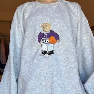 Nyu embroidered sweatshirt shop