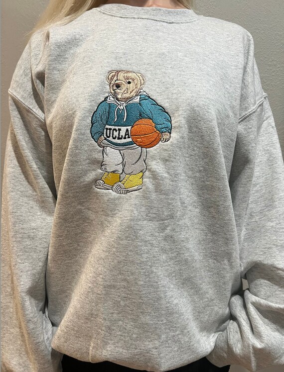 Embroidered UCLA Bear Sweatshirt Vintage Crewneck Etsy Sweden