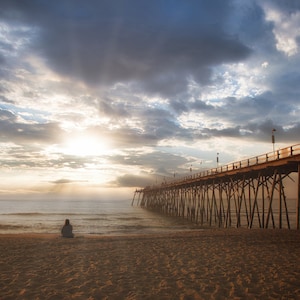 Sunrise Worshiper Kure Beach N.C. Pier Coastal - Etsy