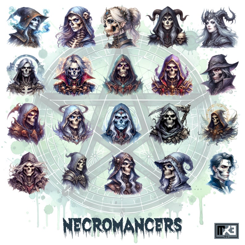 Pacote de Cliparts de Necromante: Imagens PNG de Magia Negra e Mortos ...