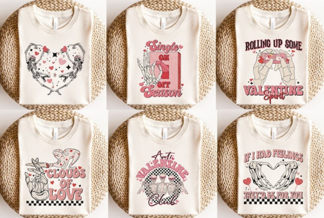 Retro Valentine Skeleton PNG Bundle, Valentines Sublimation Bundle ...