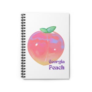 Juicy Georgia Peach Spiral Notebook - Cute Stationery, Journaling, Gifts, Back to School, Peach Theme