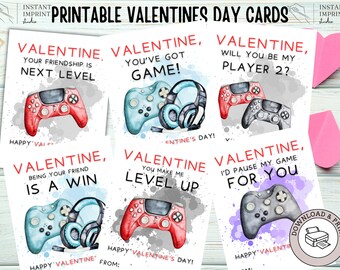 Gamer Valentine Cards for Kids, Kids Valentine Cards, Gamer Valentine Cards, Printable School Valentine, AS-IS, Instant Download Gamer Set 3