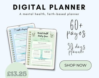 Christian Mental Health Planner: Scripture Affirmations & Reflection (Printable PDF)