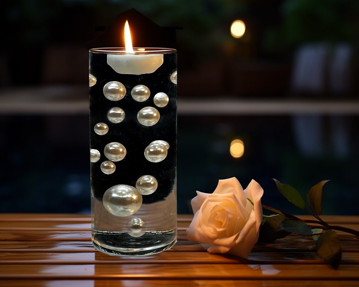 Floating Vase Filler White Pearls Floating Candles Fairy Lights Strings Party Decoration Wedding DIY Romantic Gift for Her Etsy