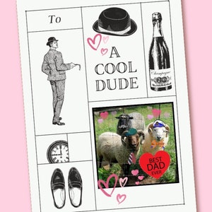 Printable Fathers Day Card with Ram Sheep for sheep and animal lovers, kids, farmers,  | Downloadable card | Instant Download