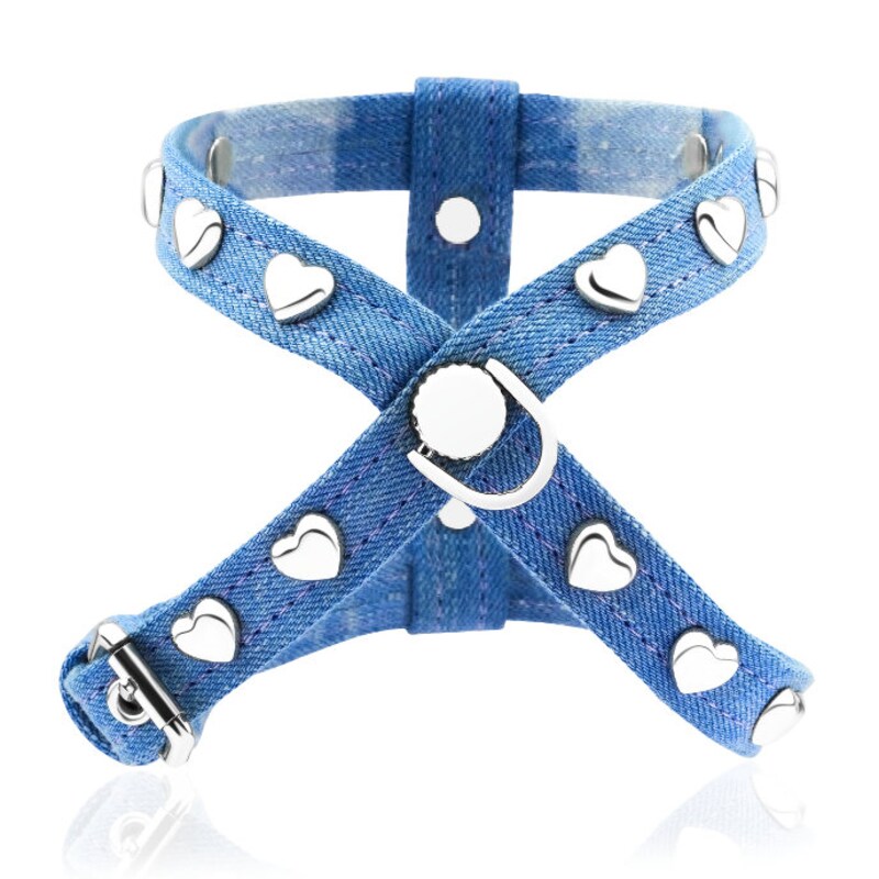 SMALL DOG - Grey Denim Stripe Harness main image 1