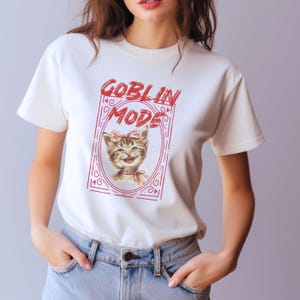Vintage Cat Shirt, Feminine Coquette Gift for Cat Mom, Retro Kitten Tee, Vintage Kitsch, Cute Animal Top, Retro Kitschy, Funny T-Shirt
