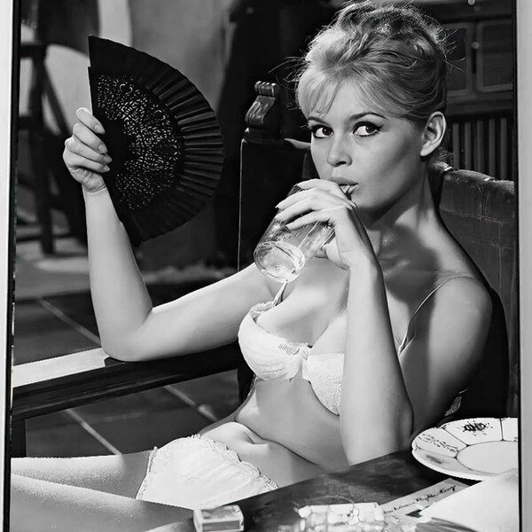 Brigitte Bardot Bikini Print, Vintage Print Photography Prints, Vintage Hollywood Black and White Wall Art