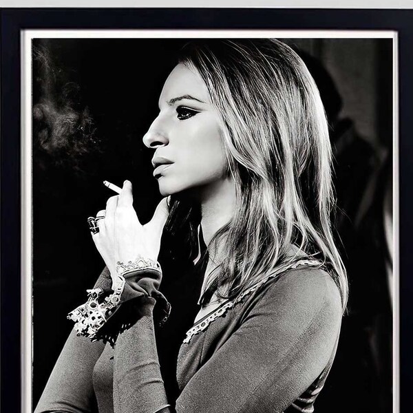 Barbra Streisand Black and White Photo | Iconic Print | Vintage Poster Art | 1970s | Digital Download