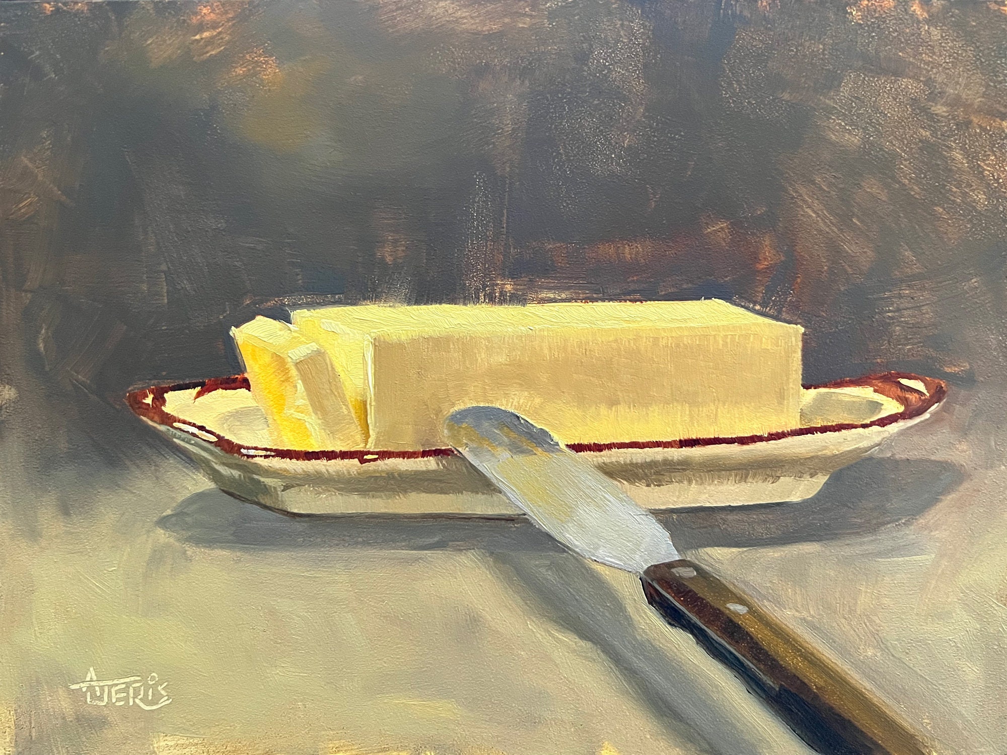 Pat, Original Oil Painting of Butter, 6x8 - Etsy