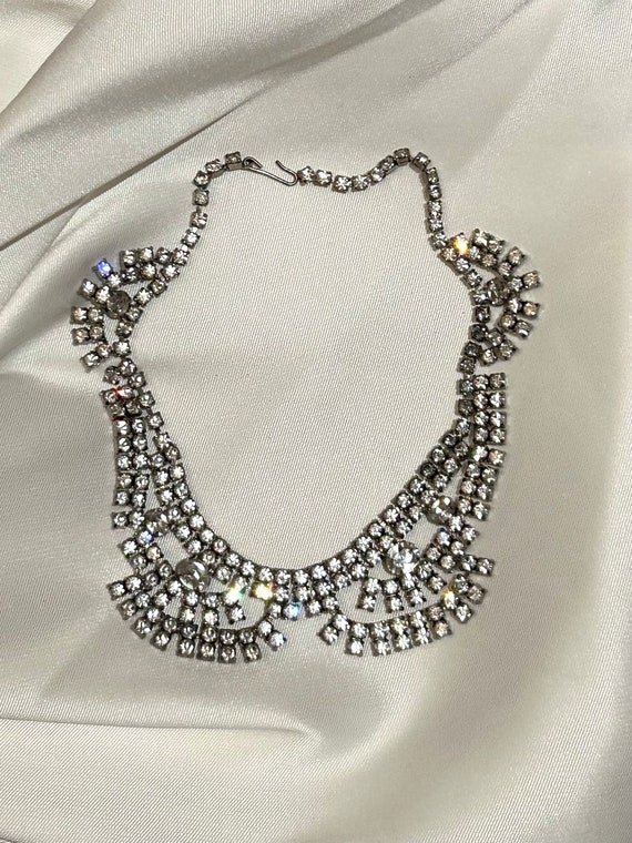 1950s Rhinestone Bib Necklace