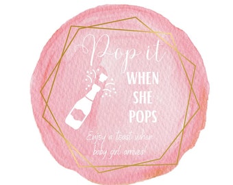 Champagne Baby Shower Party Favor Tag