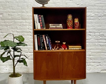 DANISH Mid Century Modern TEAK BOOKCASE / Drop Down Bar, c. 1960’s