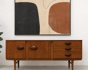 Vintage Danish Teak Credenza – Mid Century Modern Media Console - Sideboard, 1960s