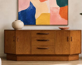 Mid Century Modern Teak Credenza by G-Plan | Sculptural Sideboard, Made in England, c. 1960’s
