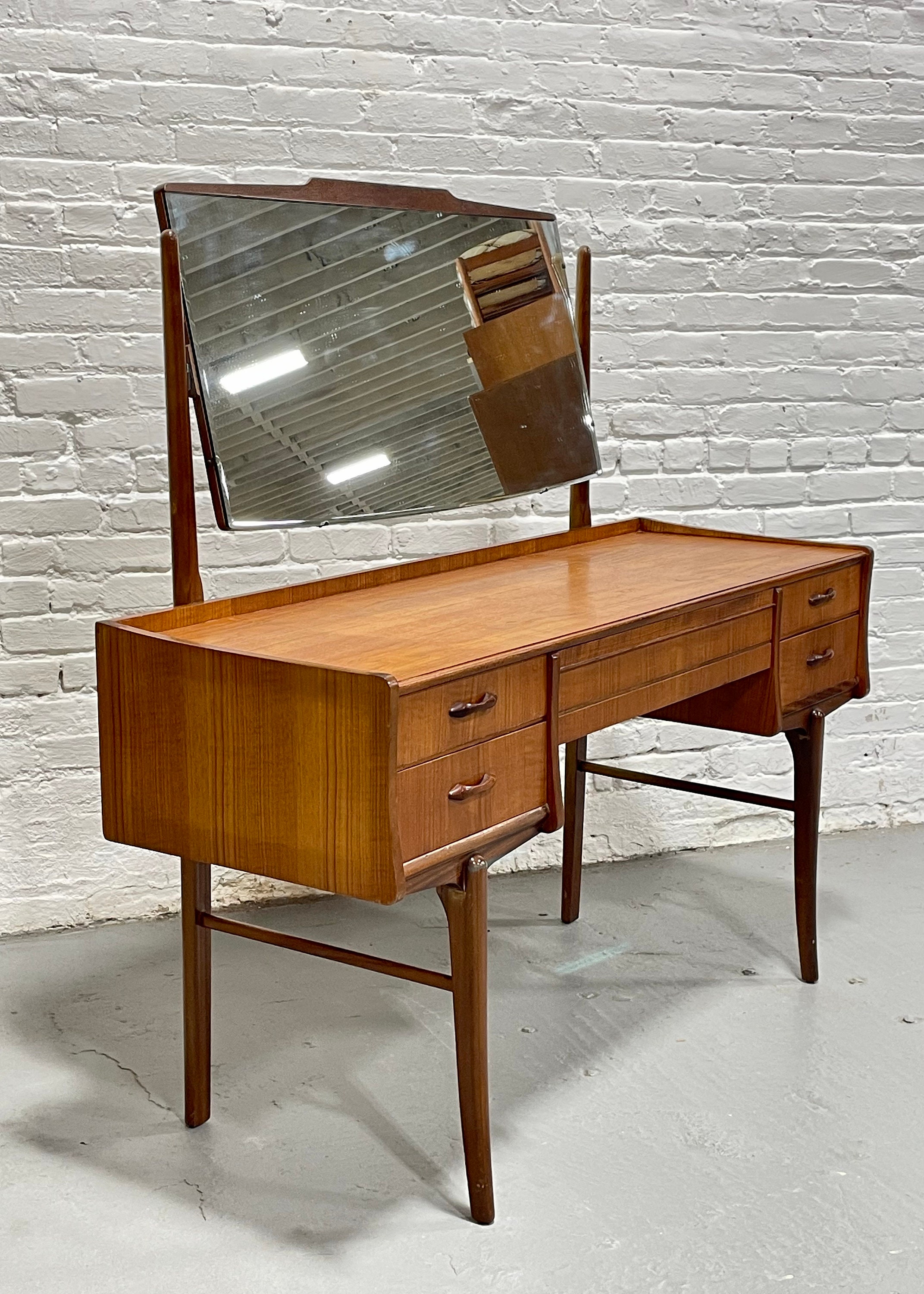 Mid Century MODERN TEAK VANITY / Desk Large Mirror, C. 1960's - Etsy