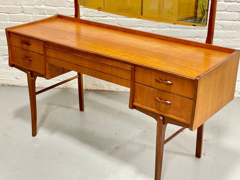 Mid Century MODERN TEAK VANITY / Desk Large Mirror, C. 1960's - Etsy