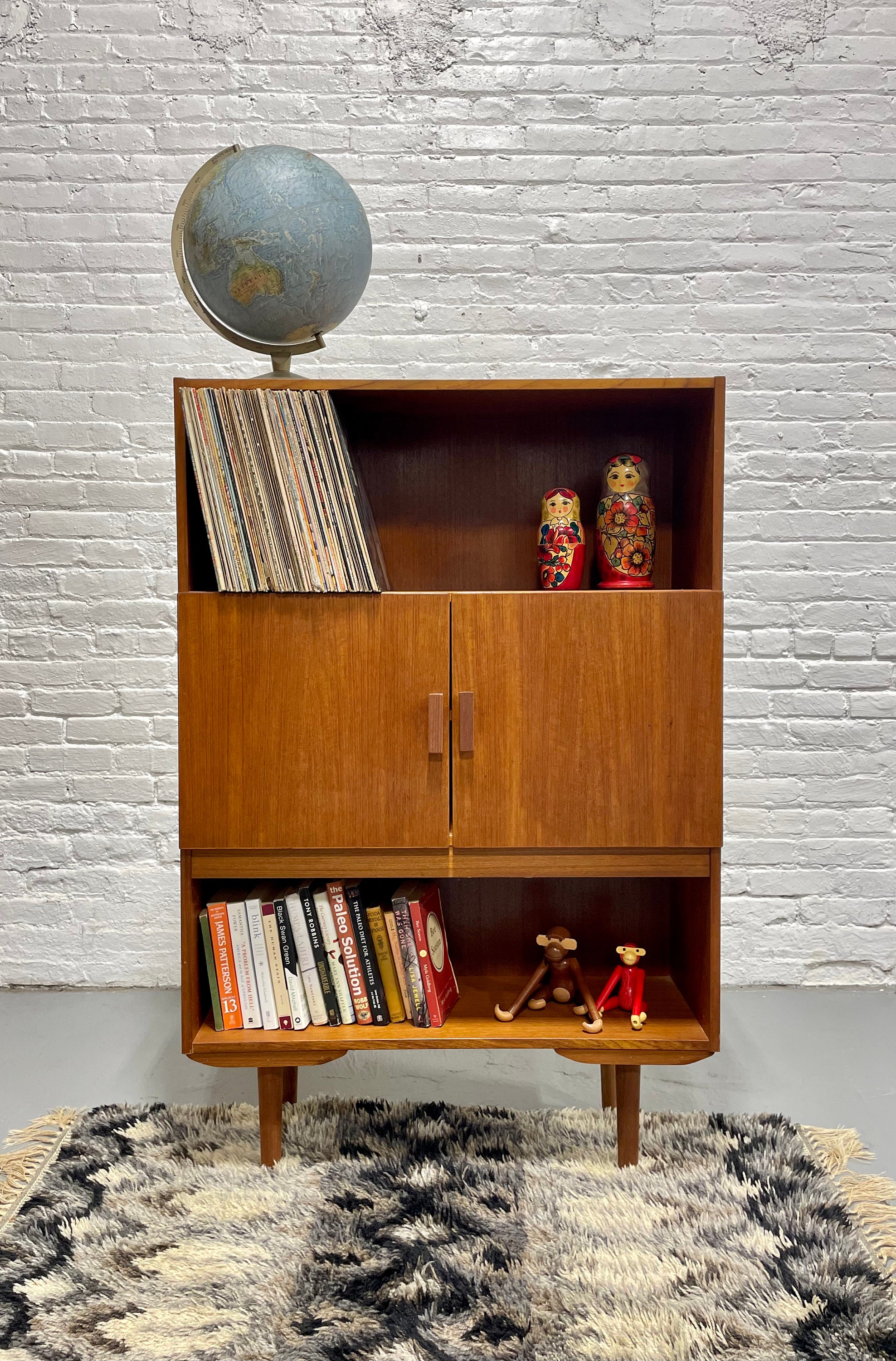 DANISH Mid Century Modern TEAK BOOKCASE / Vinyl Storage, C. 1960s - Etsy