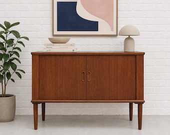 Apartment Sized Mid Century Modern WALNUT CREDENZA | Walnut Sideboard by Bruno Hansen, Made in Denmark 1960s