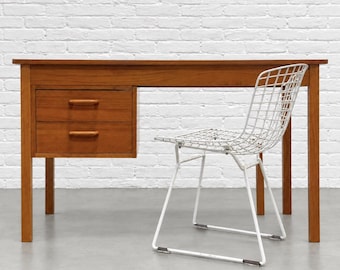 Apartment Sized Mid Century MODERN Teak DESK | Compact Danish Writing Desk, c. 1960's