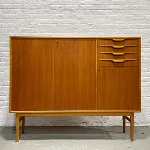 Mid Century Modern Swedish Teak Highboard Credenza, Vintage Sideboard by Beril Fridhagen for Bodafors, 1960s