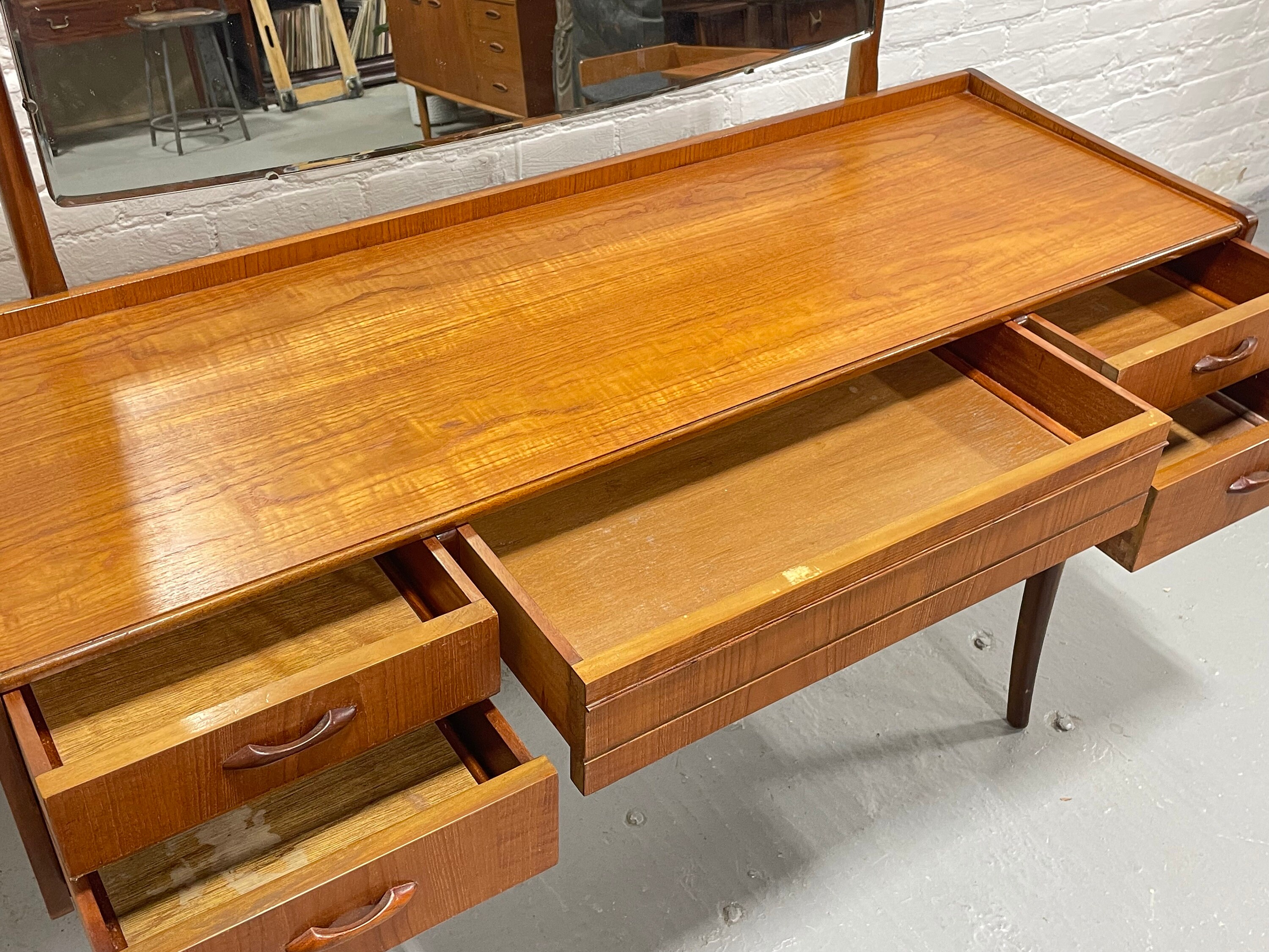 Mid Century MODERN TEAK VANITY / Desk Large Mirror, C. 1960's - Etsy