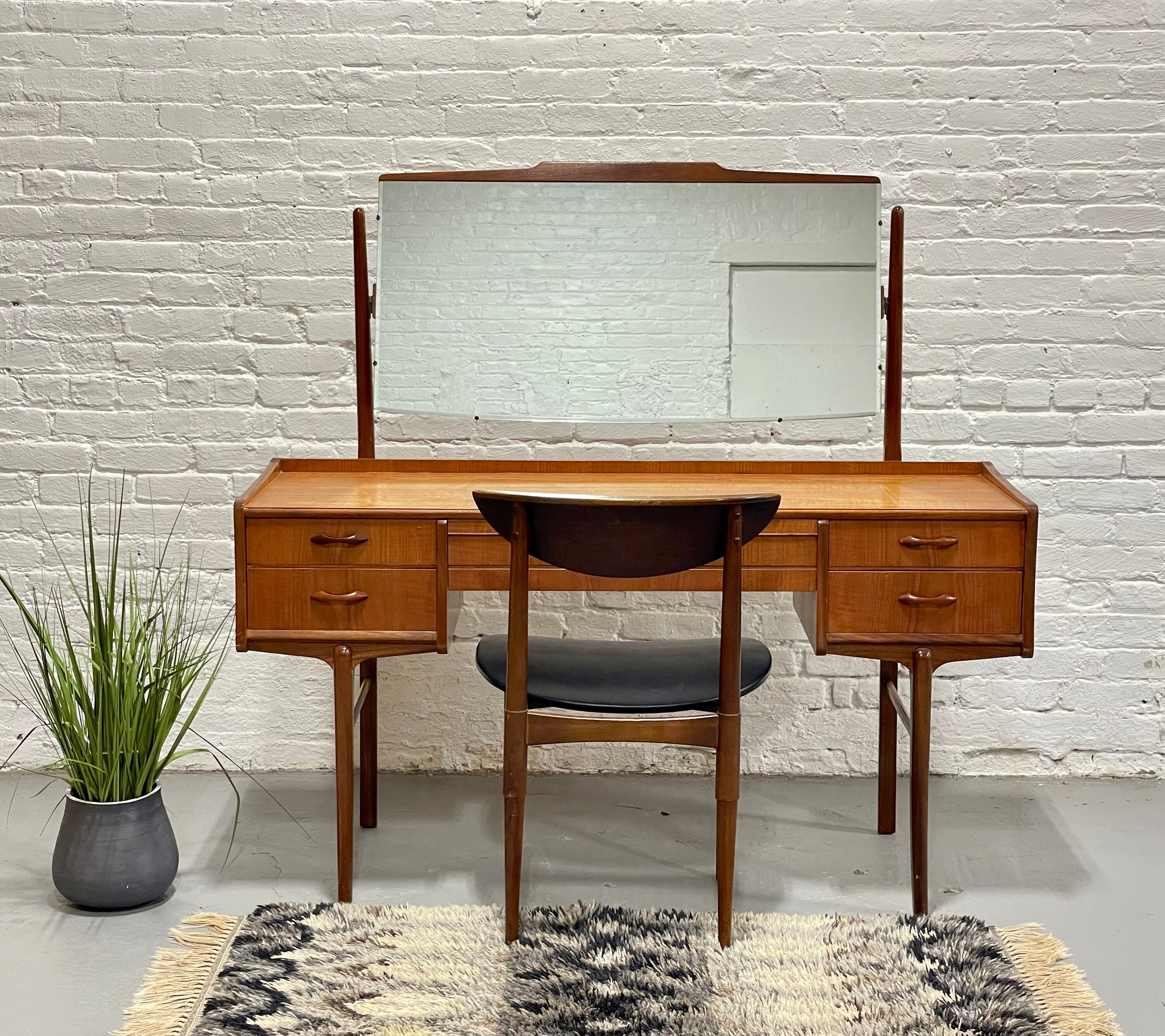 Mid Century MODERN TEAK VANITY / Desk Large Mirror, C. 1960's - Etsy
