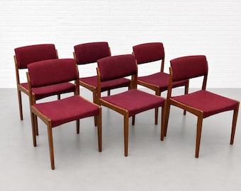 Set of 6 Teak Mid Century Modern Dining Chairs | Danish Chairs by H.W. Klein for Bramin, Made in Denmark, c. 1960’s