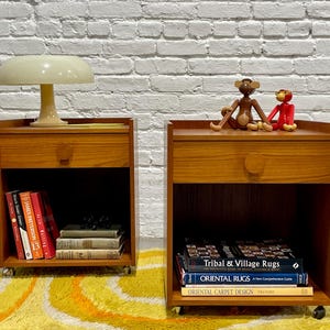 Pair of DANISH Mid Century MODERN Teak NIGHTSTANDS, c. 1960&#39;s