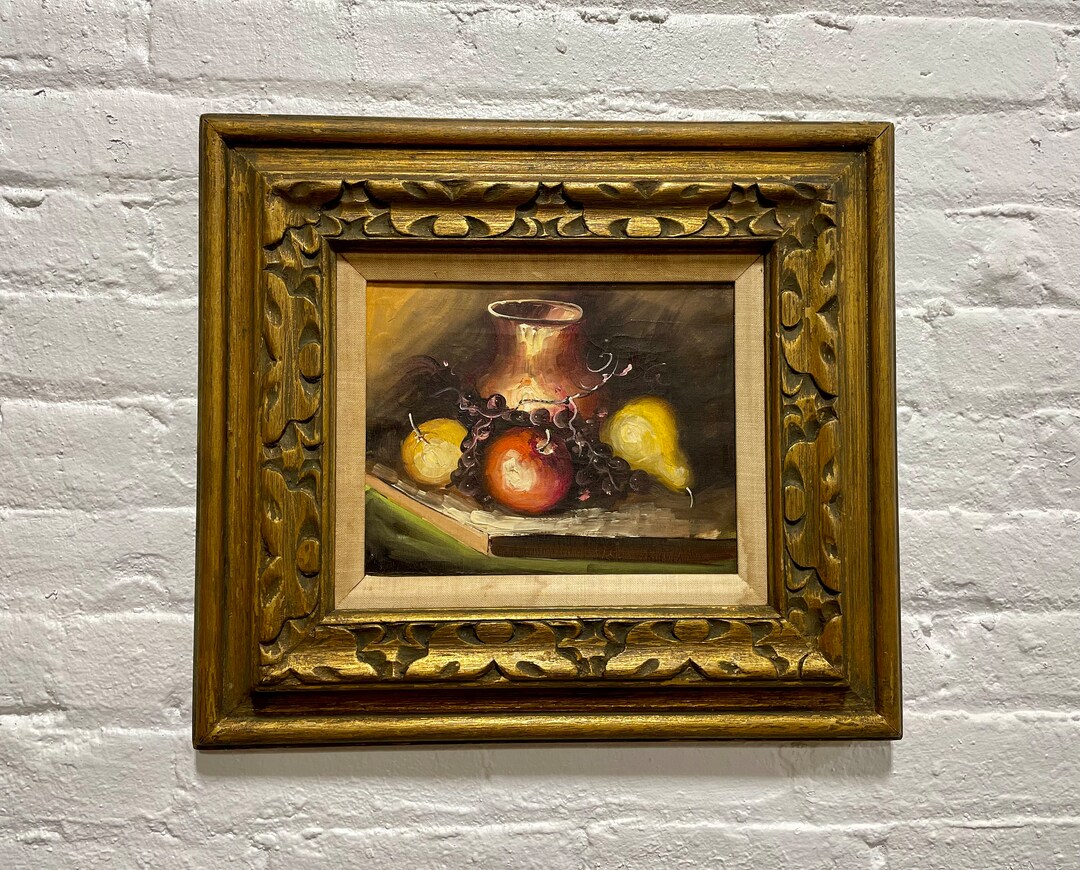 FRAMED Vintage Still Life Fruit ARTWORK Wall Hanging - Etsy