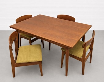 DANISH Mid Century Modern Teak Expandable DINING TABLE, Hidden Leaves, c. 1960’s