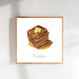 Waffle Art Print / Food Illustration / Kitchen Wall Art / Kitchen Decor / Breakfast Art / Comfort Food Art / Cooking Print / Food Art